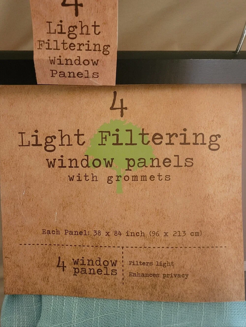 Brsnd New Light Filtering Window Panels - Aqua Blue
